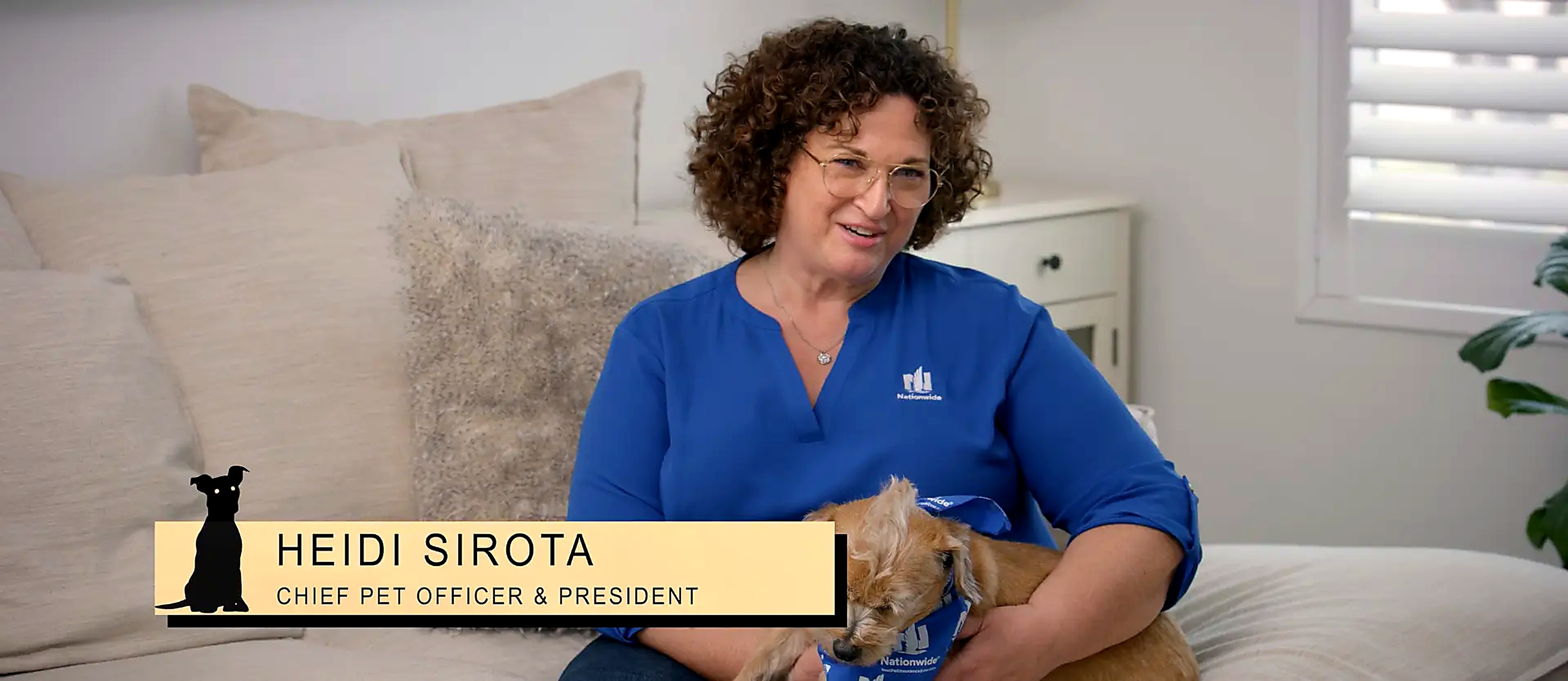 Heidi Sirota, Chief Pet Officer and President at Nationwide, with her dog