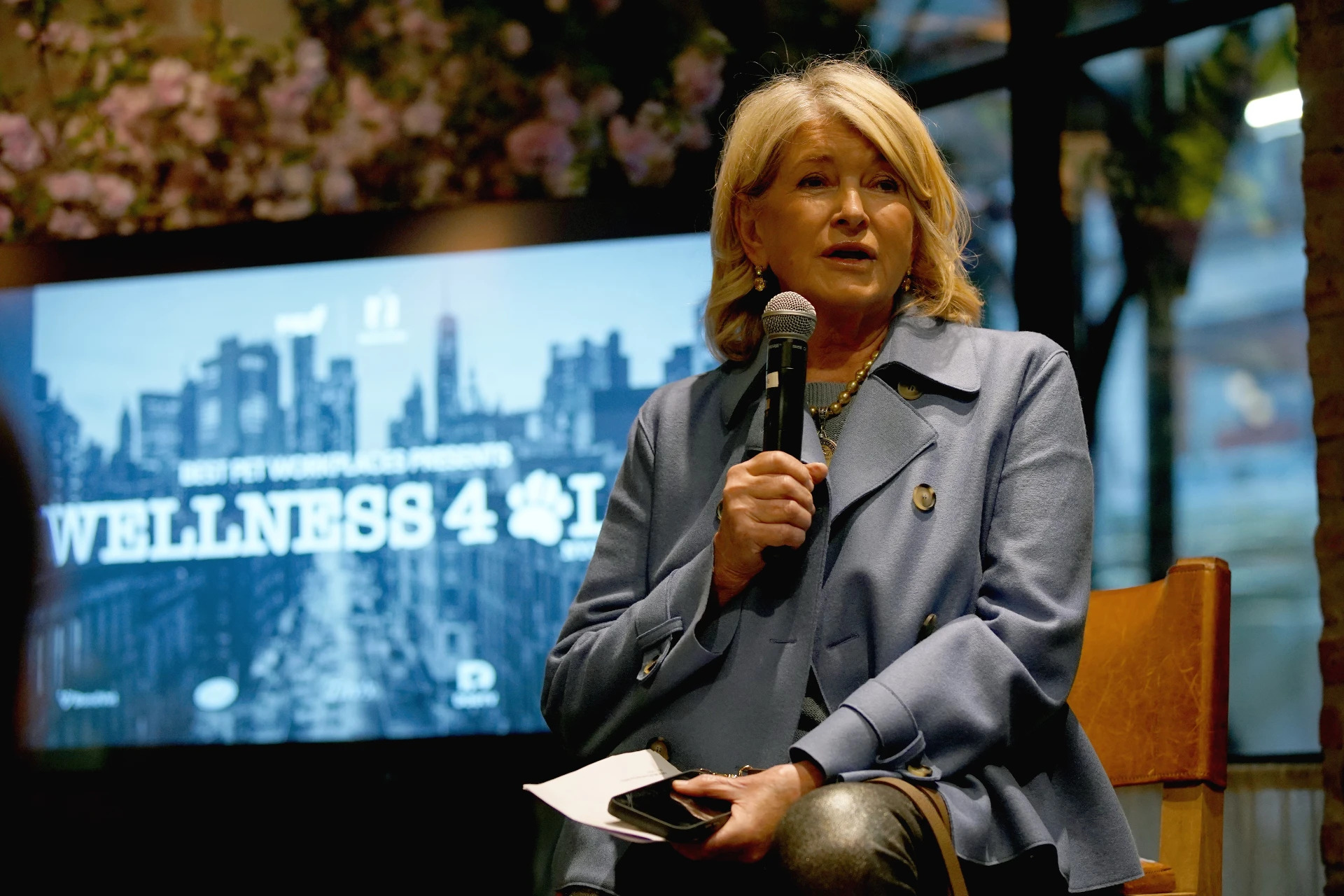 Martha Stewart on stage at the WUF Enterprise Summit's Wellness 4 All keynote