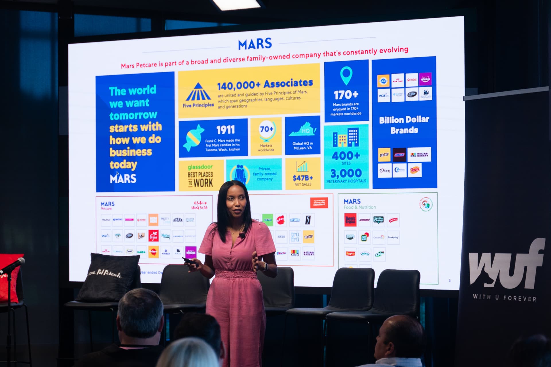 Mars Petcare executive presenting on stage