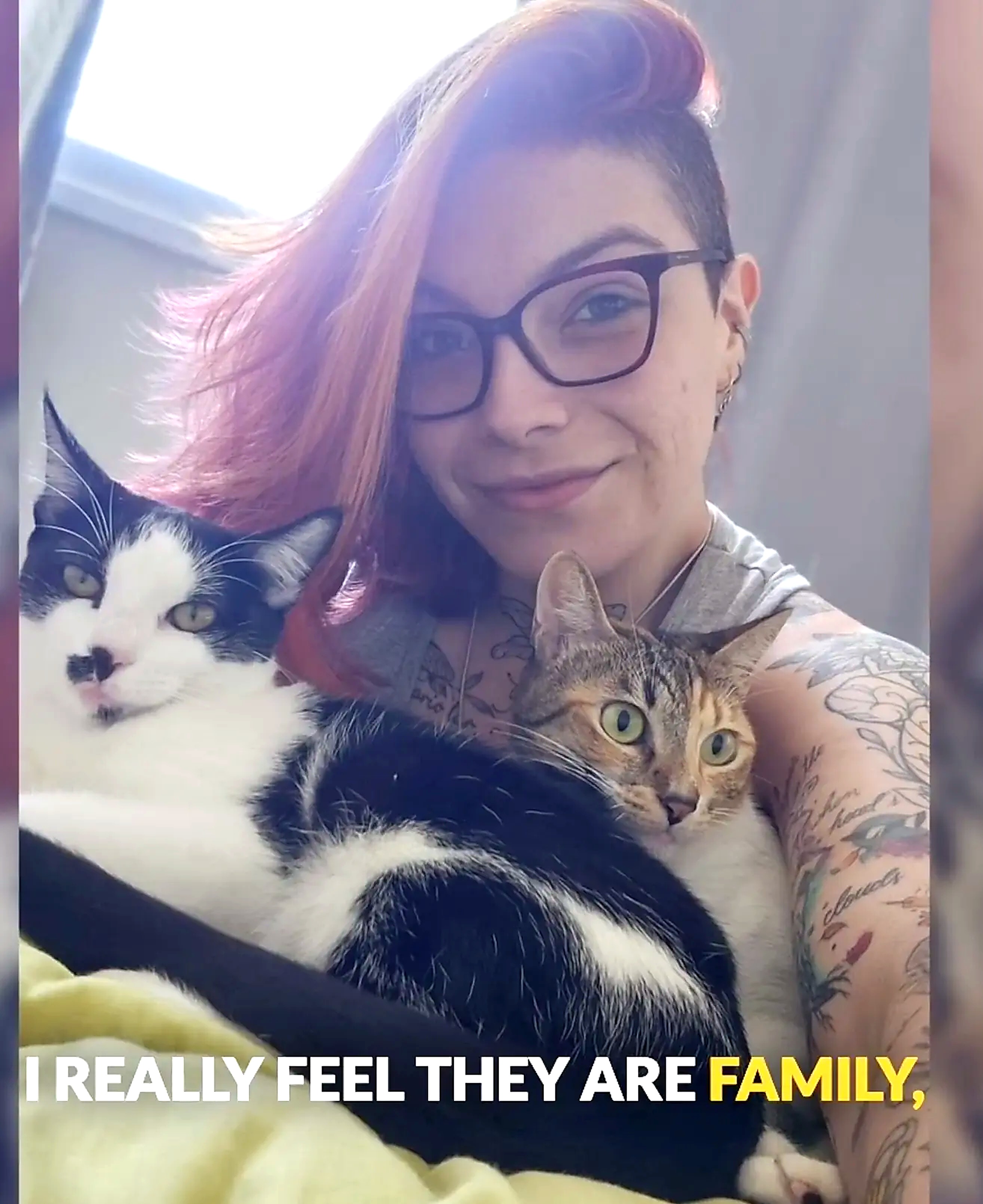 Eurasia Group employee with her two cats